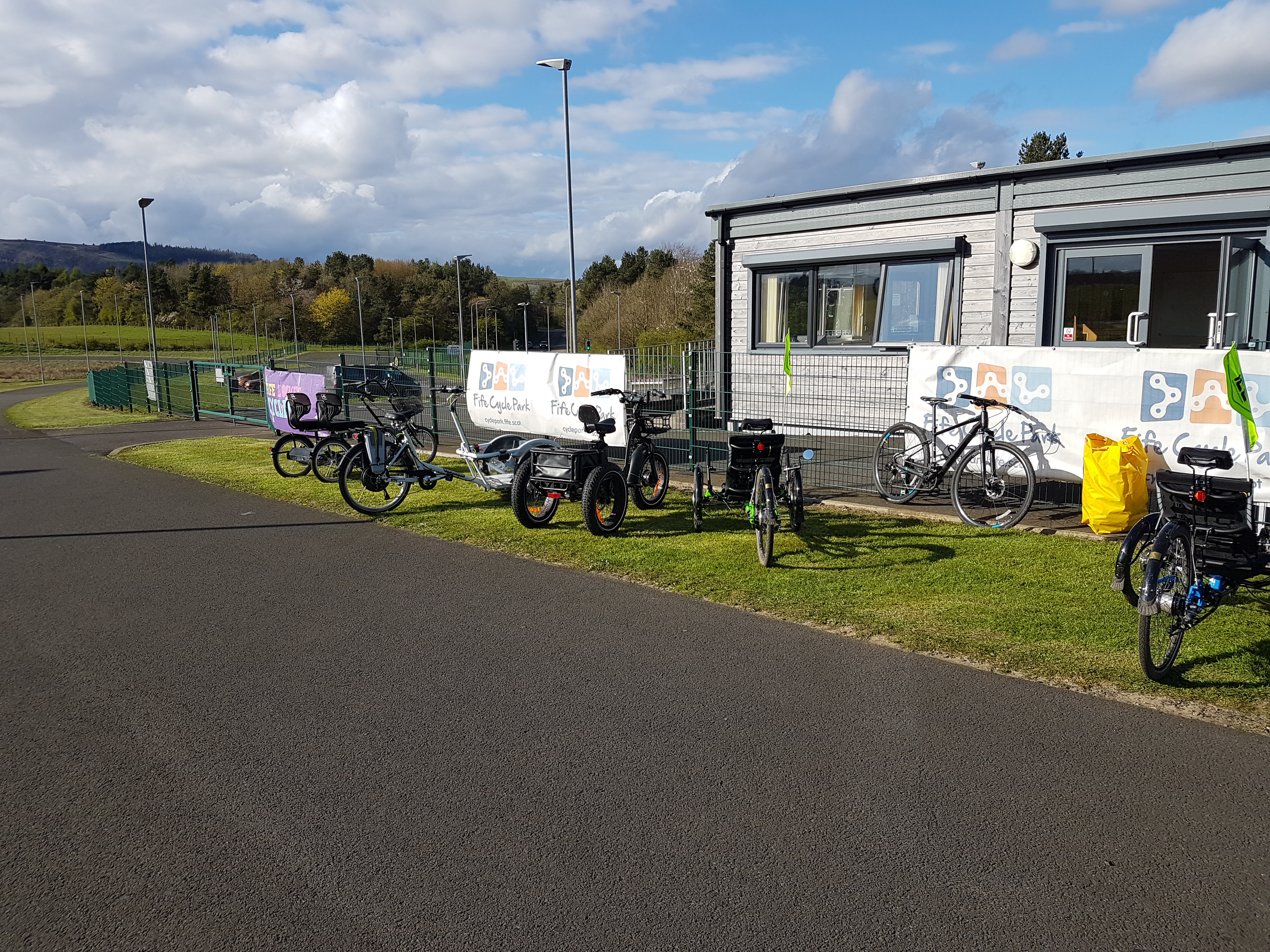 Adaptive bikes at Fife Cycle Park for the CPD event