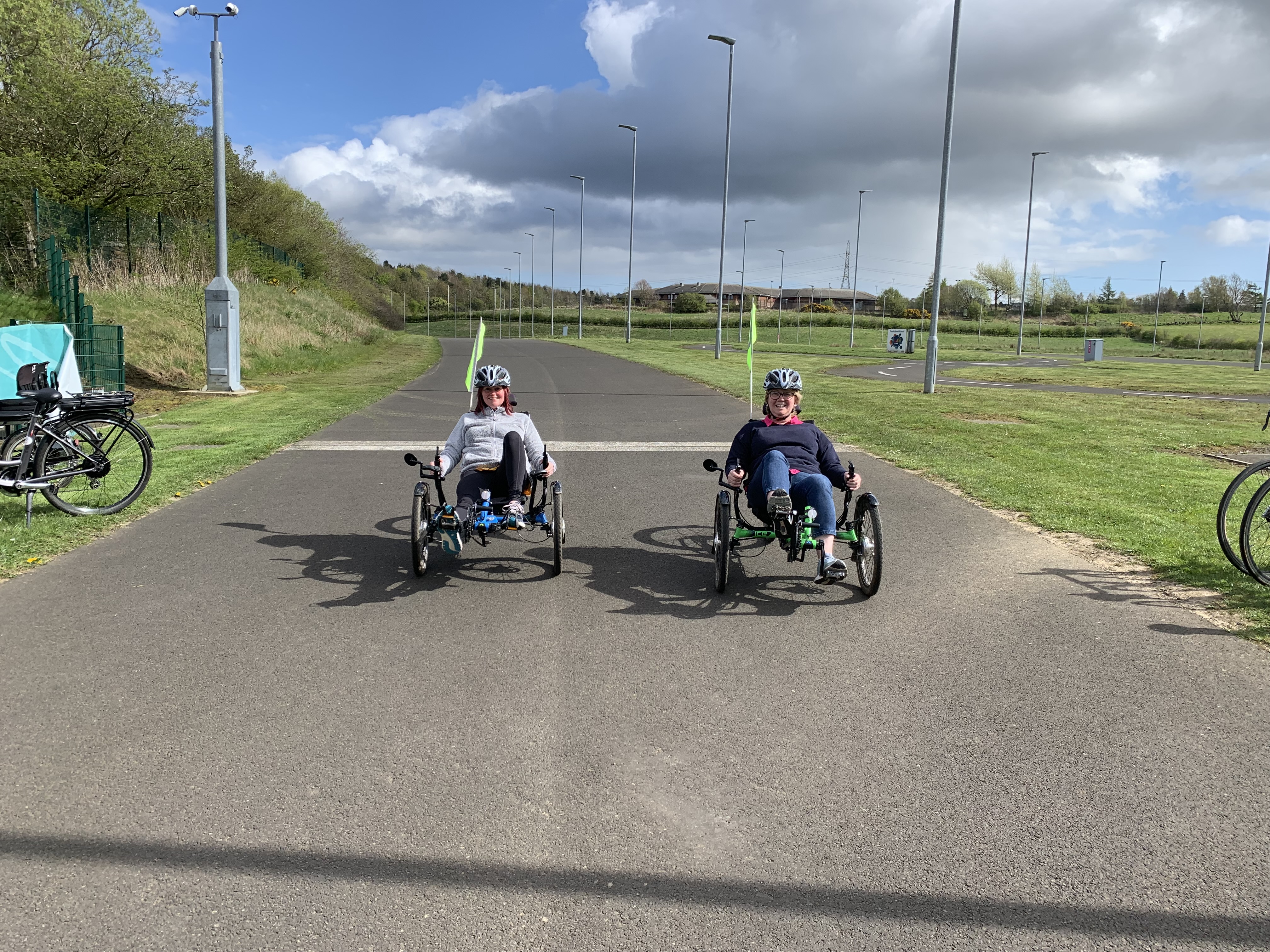 Trying adaptive bikes at Bikeability CPD event at Fife Cycle Park